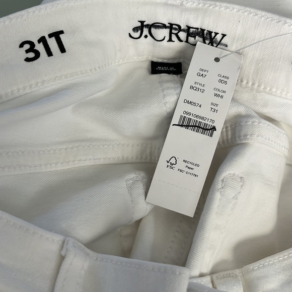 J. Crew 9" toothpick jean BQ312 white wash 31 Tall - Picture 4 of 6